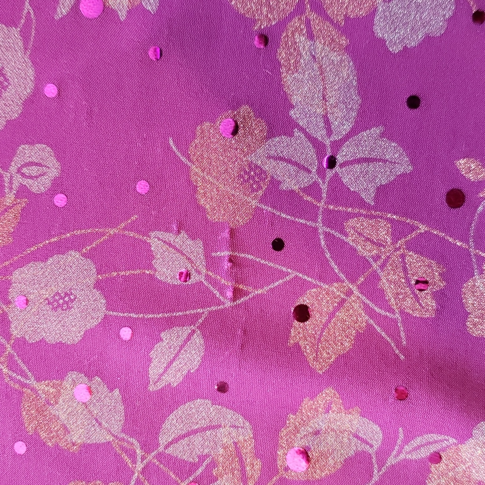 Susan Graver Purple Floral Scoop Neck 3/4 Sleeve Blouse Large - Picture 4 of 9